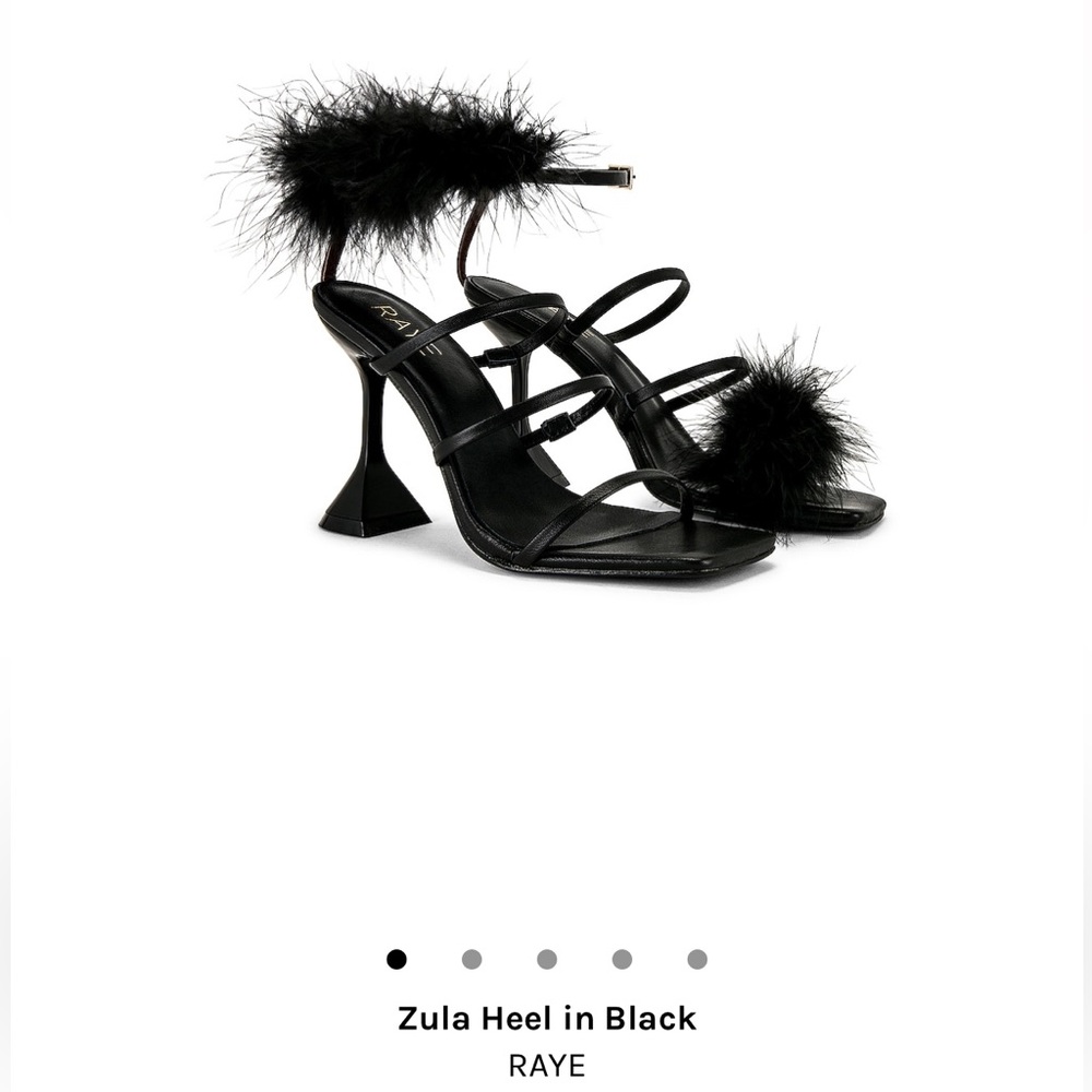 Raye Zula black feather heel